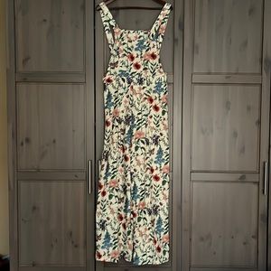 Cider sz M floral wide leg overalls NWT
